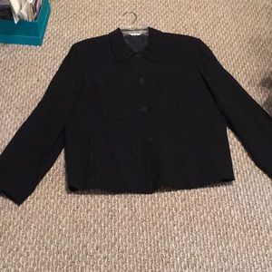 EUC,Black Wool Blazer,fully lined with Black Satin,Collared,Size1X,Button front